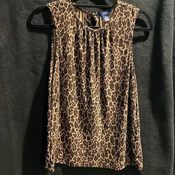 Chaps Leopard Print Tank Top - Picture 1 of 6